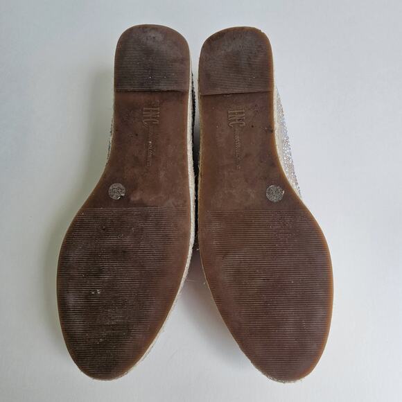 Rhinestone Espadrilles Flats INC Caleyy Size 9 Metallic Tan Sparkle Slip Ons - Picture 12 of 14